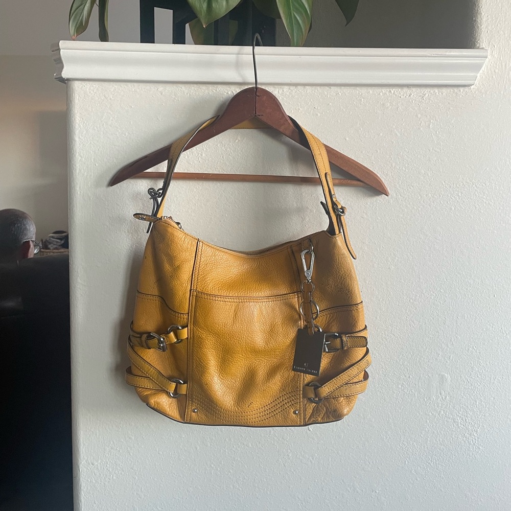 Vintage Etienne Aigner Yellow Hobo Shoulder Bag